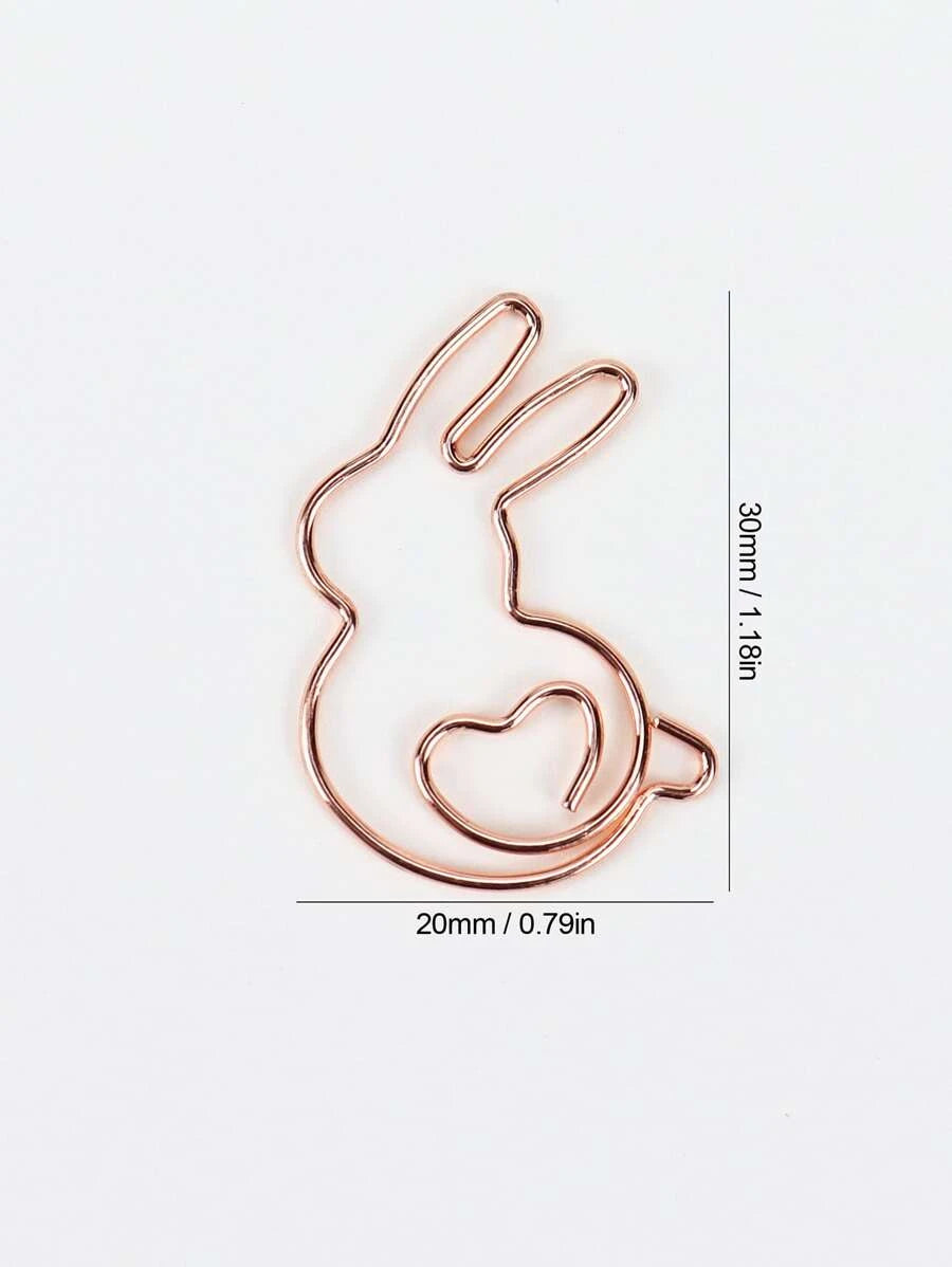 Bunny Rabbit Heart Stylish Paper Clips Sizing