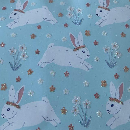 Blue Glitter Bunny Gift Bag - Bunny Creations