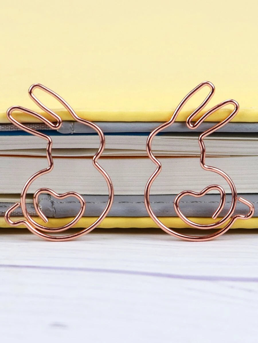 Rose gold Bunny Rabbit Heart Stylish Paper Clips
