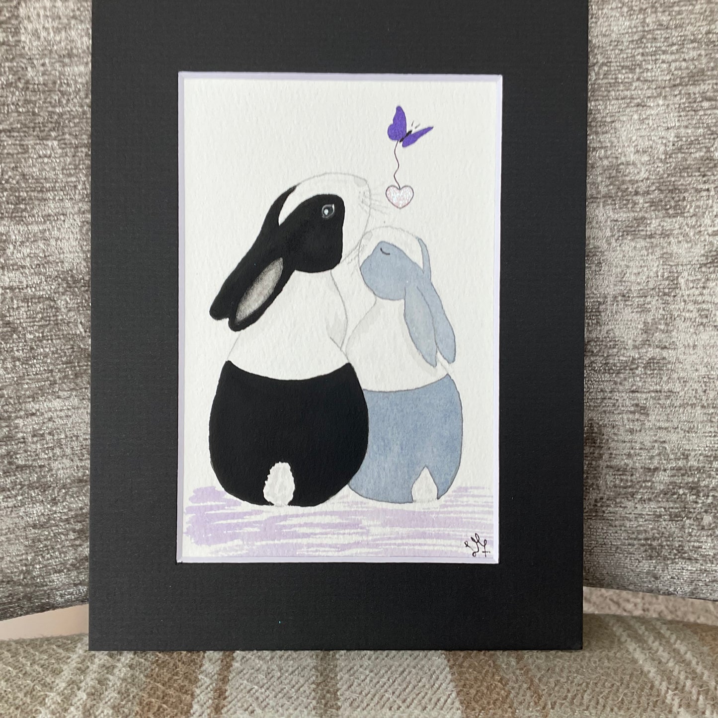 ‘Double Dutch’ - Original Bunny Rabbits Watercolour Painting