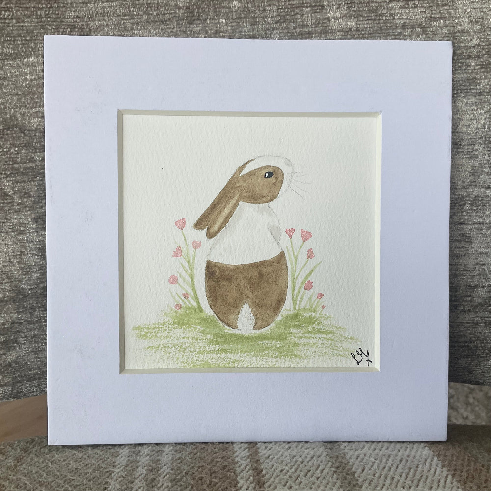 ‘Enchanted Garden’ - Original Brown Dutch Bunny Rabbit Watercolour Painting