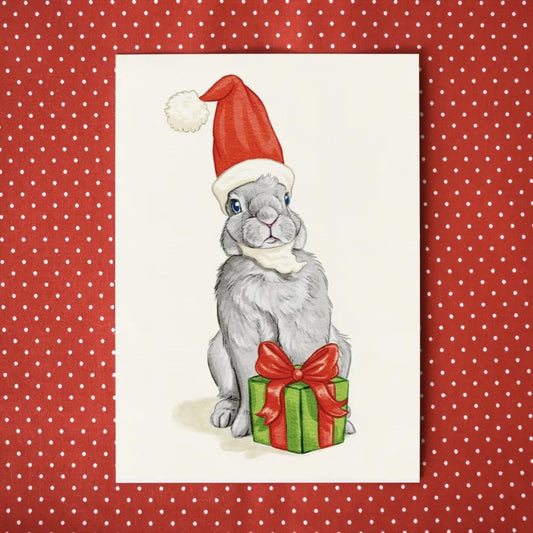 Firlefanz Designs Secret Santa Bunny Rabbit Postcard