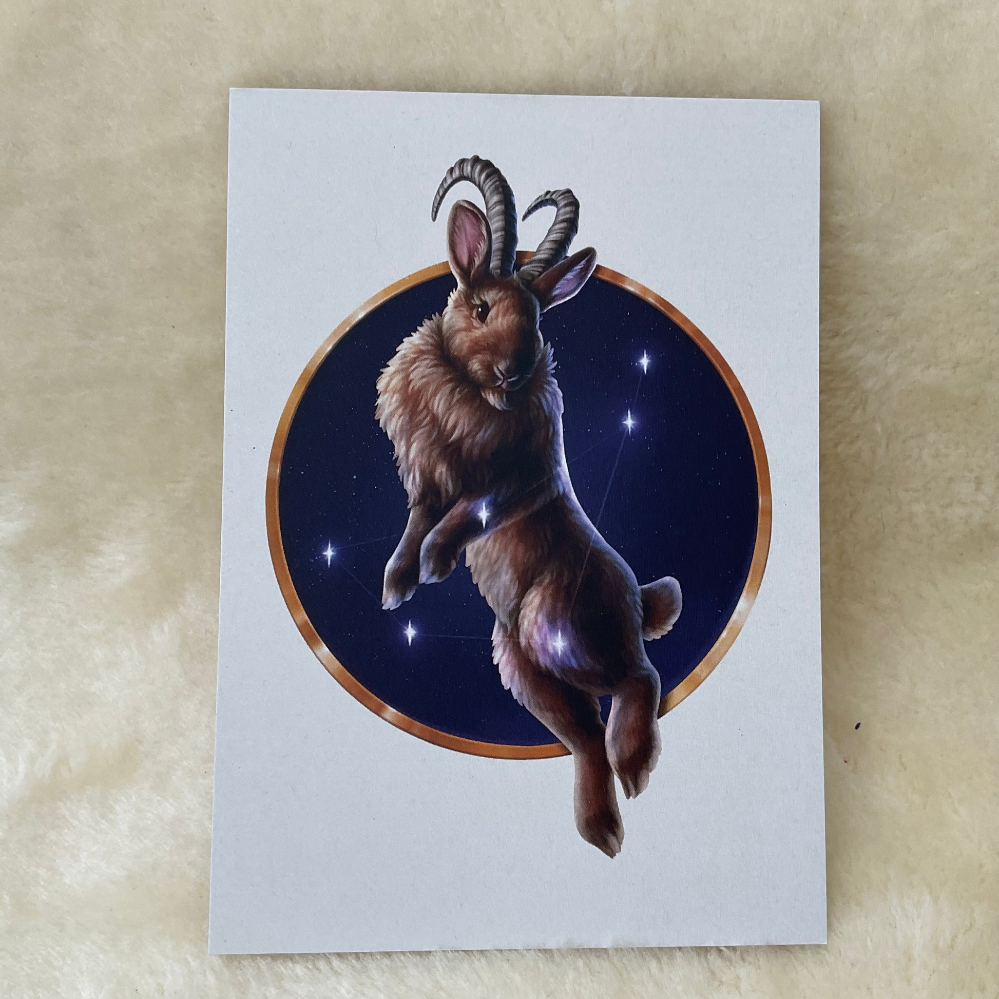 Capricorn Firlefanz Designs Zodiac Bunny Rabbit Postcard