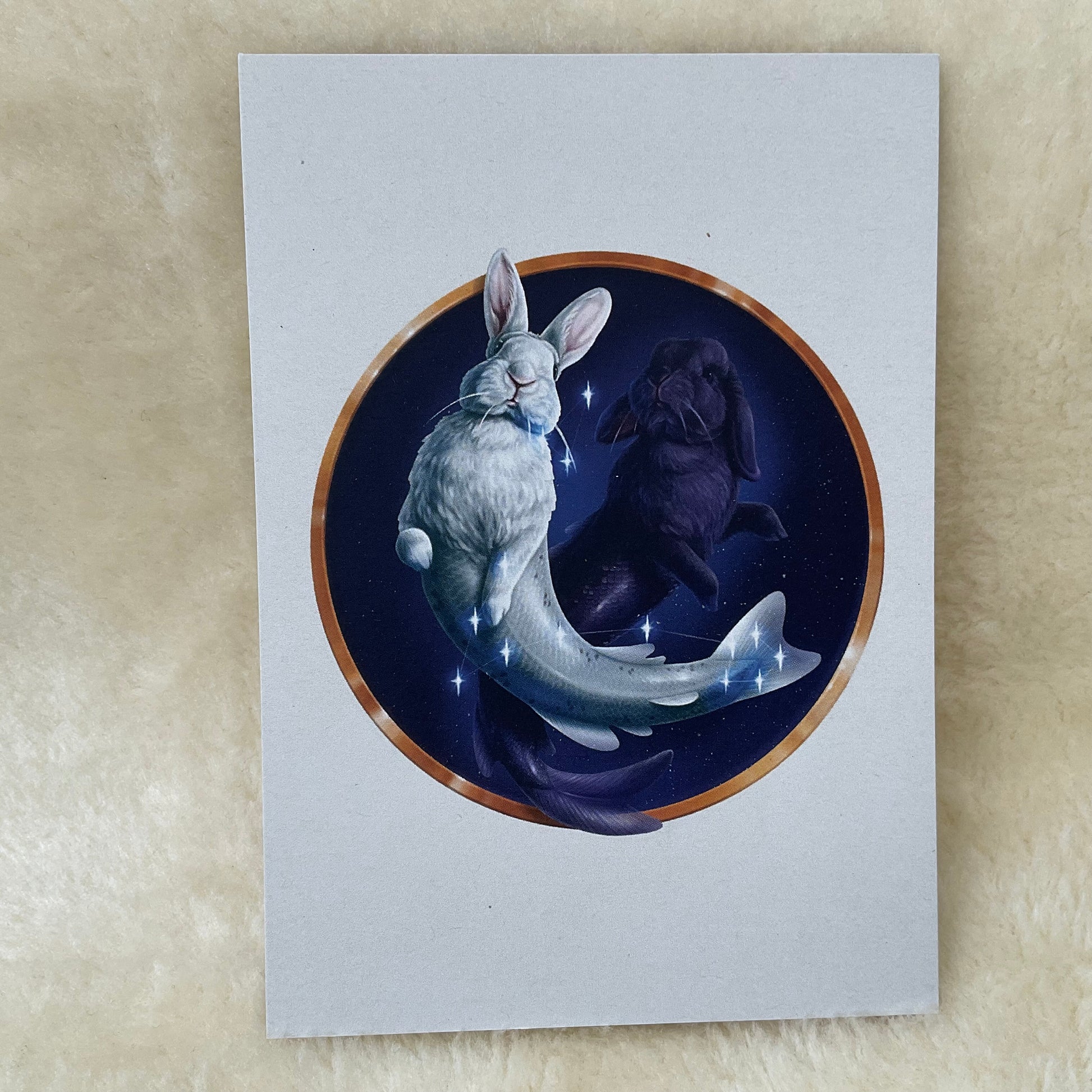 Pisces Firlefanz Designs Zodiac Bunny Rabbit Postcard
