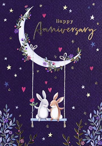 Woodland Wonders Bunny Rabbit Anniversary Card