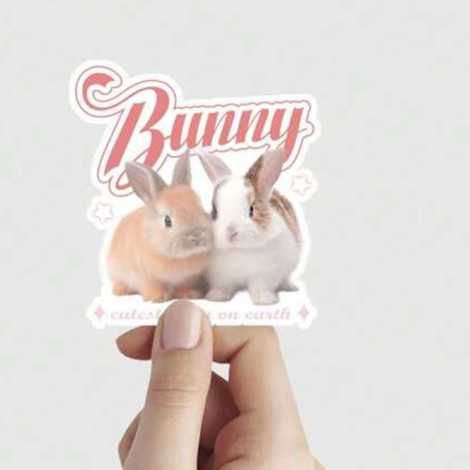 Cute Bunny Rabbit Light Vinyl Decal Sticker - Bunny Creations