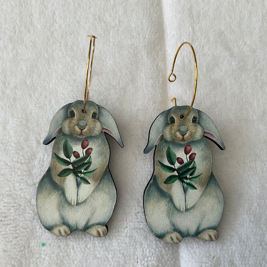 Lop Eared Bunny Rabbit Earrings - Bunny Creations