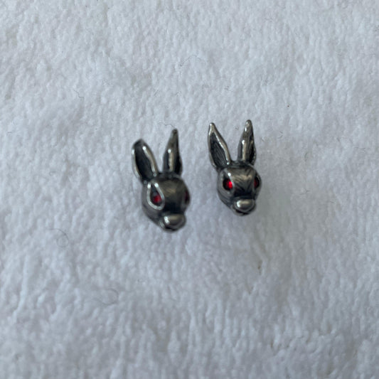 Red Eyed Bunny Rabbit Earrings - Bunny Creations