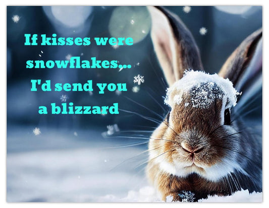 If Snowflakes Were Kisses Bunny Rabbit Fridge Magnet