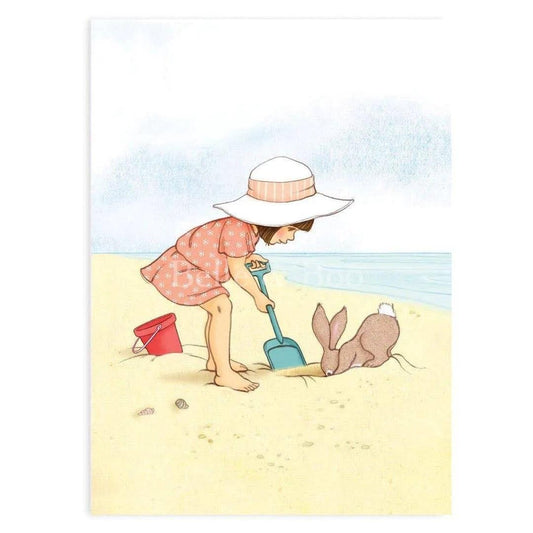 Belle & Boo Bunny Seaside & Sandcastles Postcard