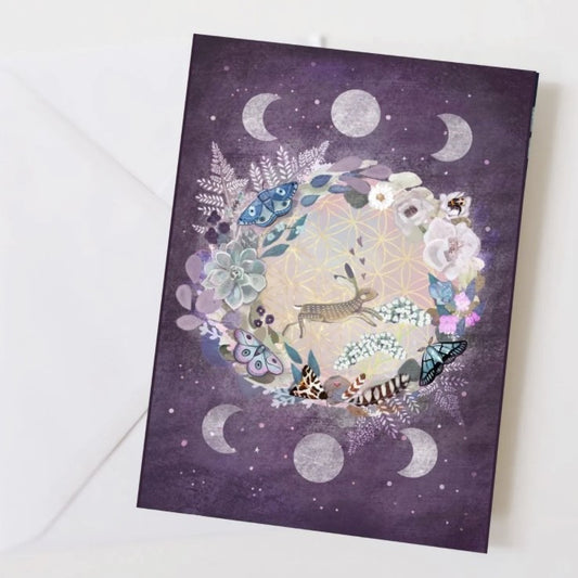 Purple Hare Greetings Card