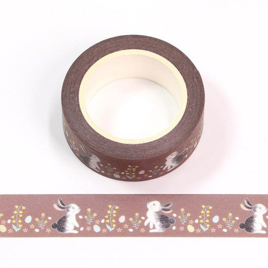 Grey Bunny Rabbit Decorative Washi Tape - Bunny Creations