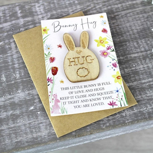 Thoughtful Bunny Rabbit Pocket Hug Gift - Bunny Creations