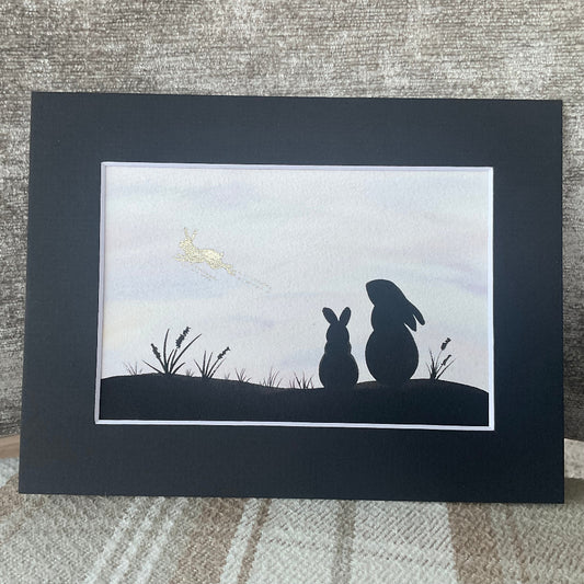 ‘Binky Free’ - Original Bunny Watercolour Painting  6” x 4”