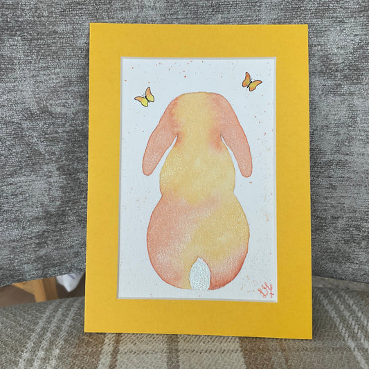 ‘Colourburst’ - Original Lop Bunny Rabbit Watercolour Painting 6” x 4”