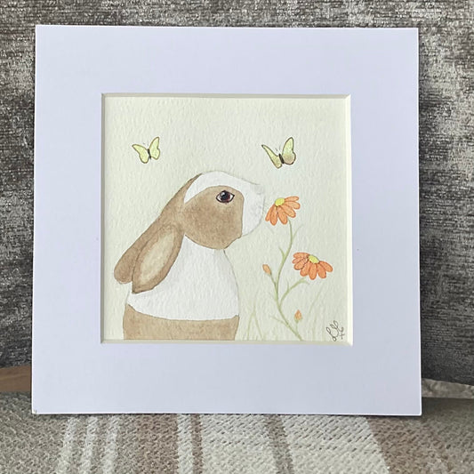 ‘Daisy Daisy’ - Original Brown Dutch Bunny Rabbit Watercolour Painting