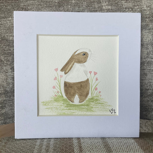 ‘Enchanted Garden’ - Original Brown Dutch Bunny Rabbit Watercolour Painting