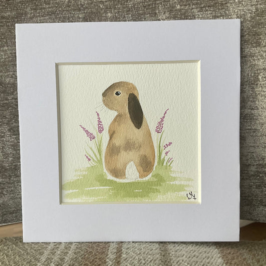 ‘Enchanted Garden’ - Original Lop Eared Bunny Rabbit Watercolour Painting