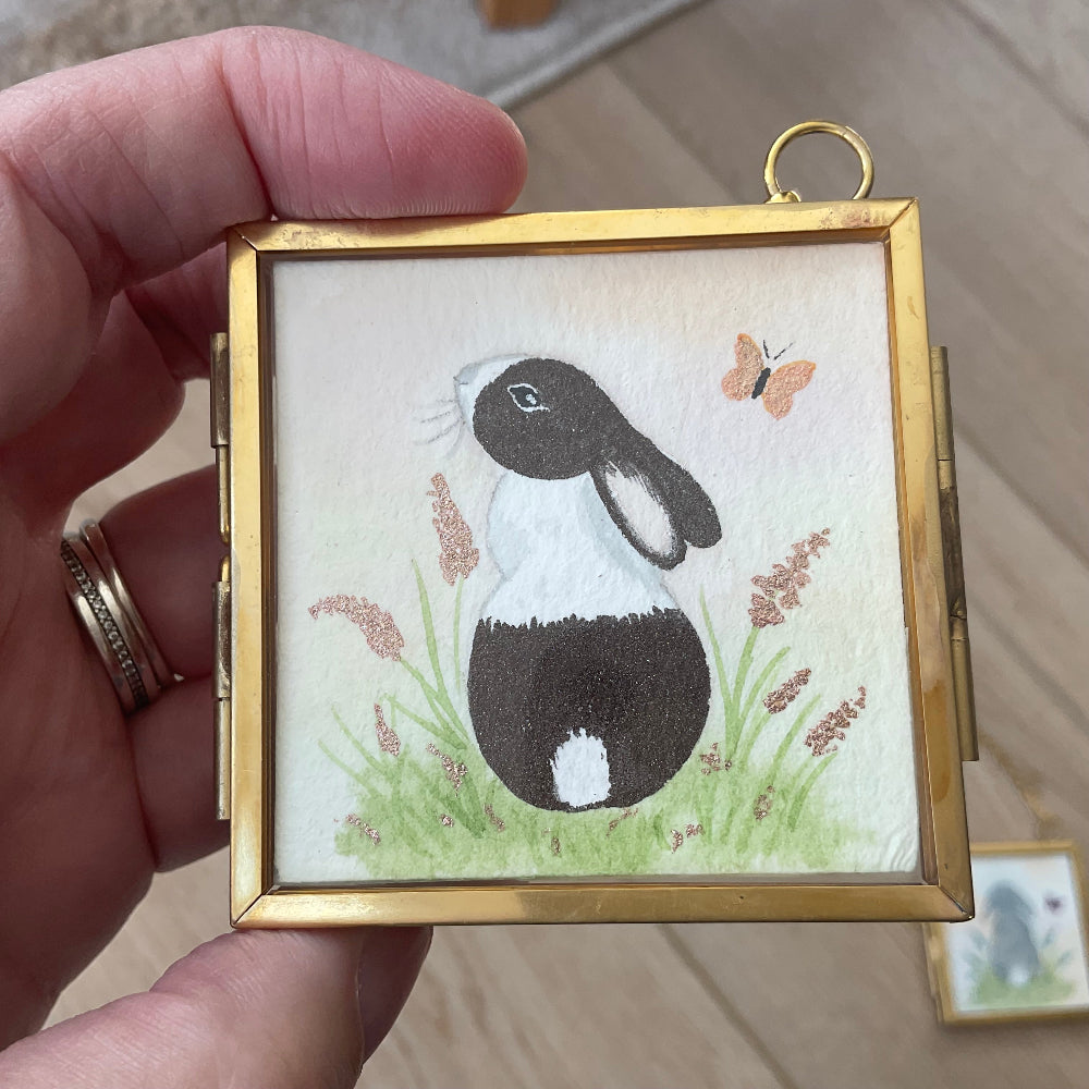 Original ‘Dutch Delight’ Hanging Decoration- Brown Dutch Bunny Rabbit Mini Artwork