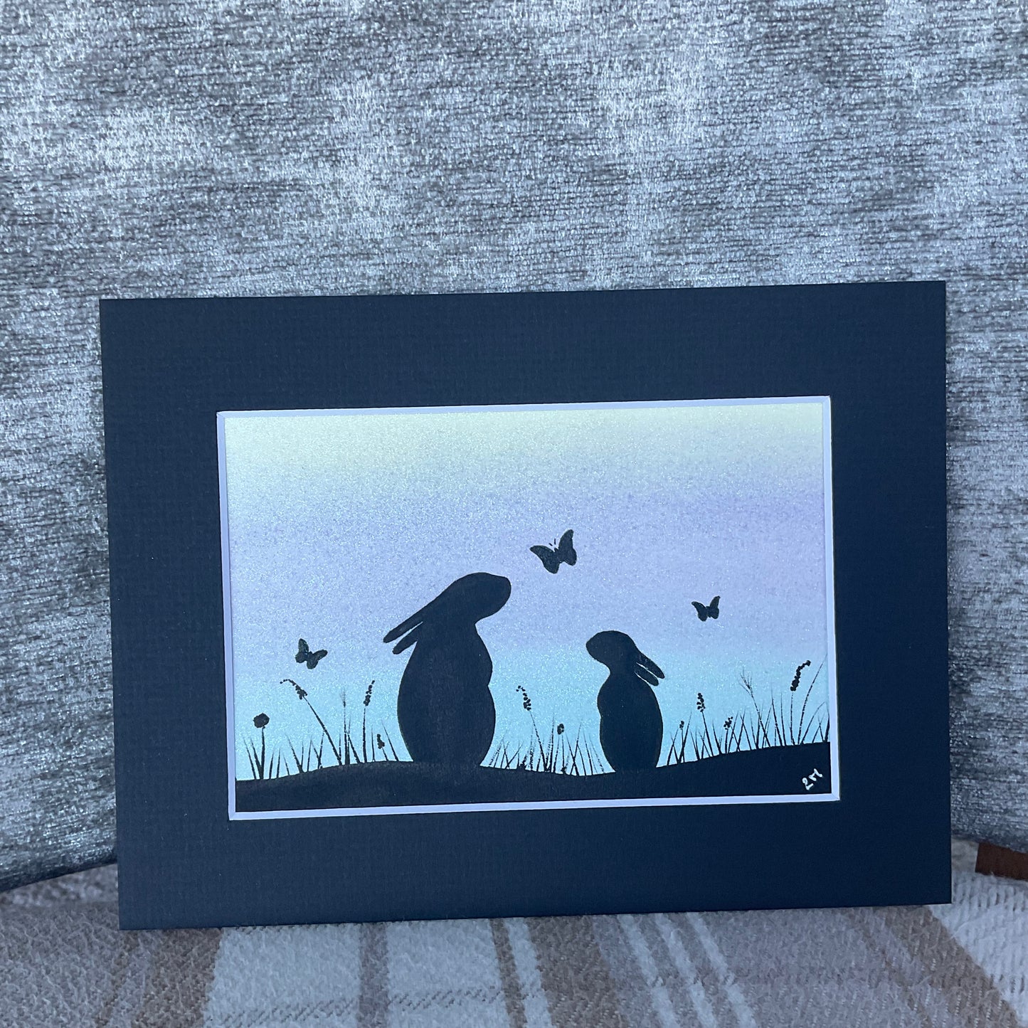 ‘Mom and Me’ - Original Mother and Baby Bunny Rabbits Watercolour Painting  6” x 4”