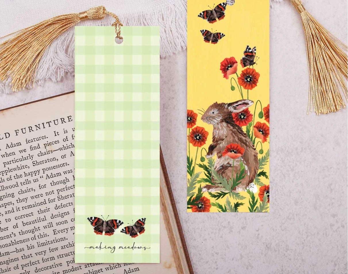 Poppy Bunny Rabbit Bookmark Back and front 