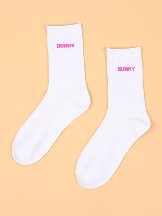 Bunny word White Bunny Rabbits Socks