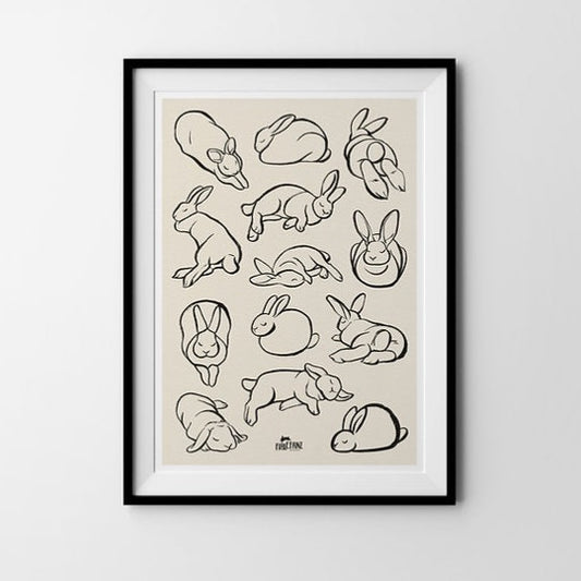 Firlefanz Designs Sleepy Bunnies Rabbit Art Print
