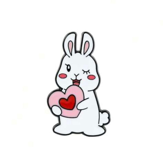 Love  Bunny Rabbit Christmas Pin Badge