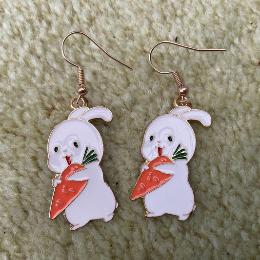 Carrot Bunny Rabbit Earrings - Bunny Creations