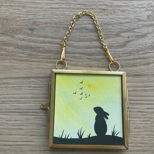Original ‘Day Break’’ Hanging Decoration- Bunny Rabbit Mini Artwork