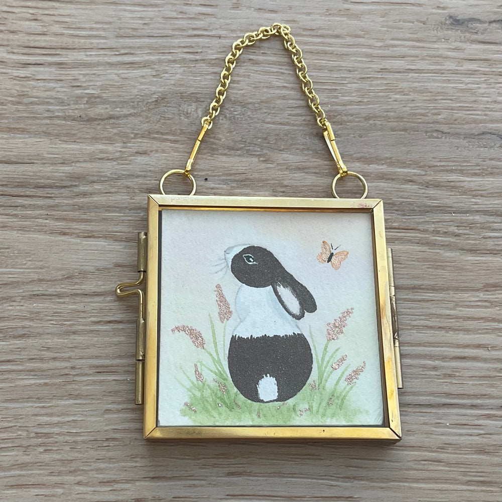 Original ‘Dutch Delight’ Hanging Decoration- Brown Dutch Bunny Rabbit Mini Artwork