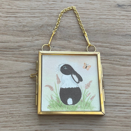 Original ‘Dutch Delight’ Hanging Decoration- Brown Dutch Bunny Rabbit Mini Artwork