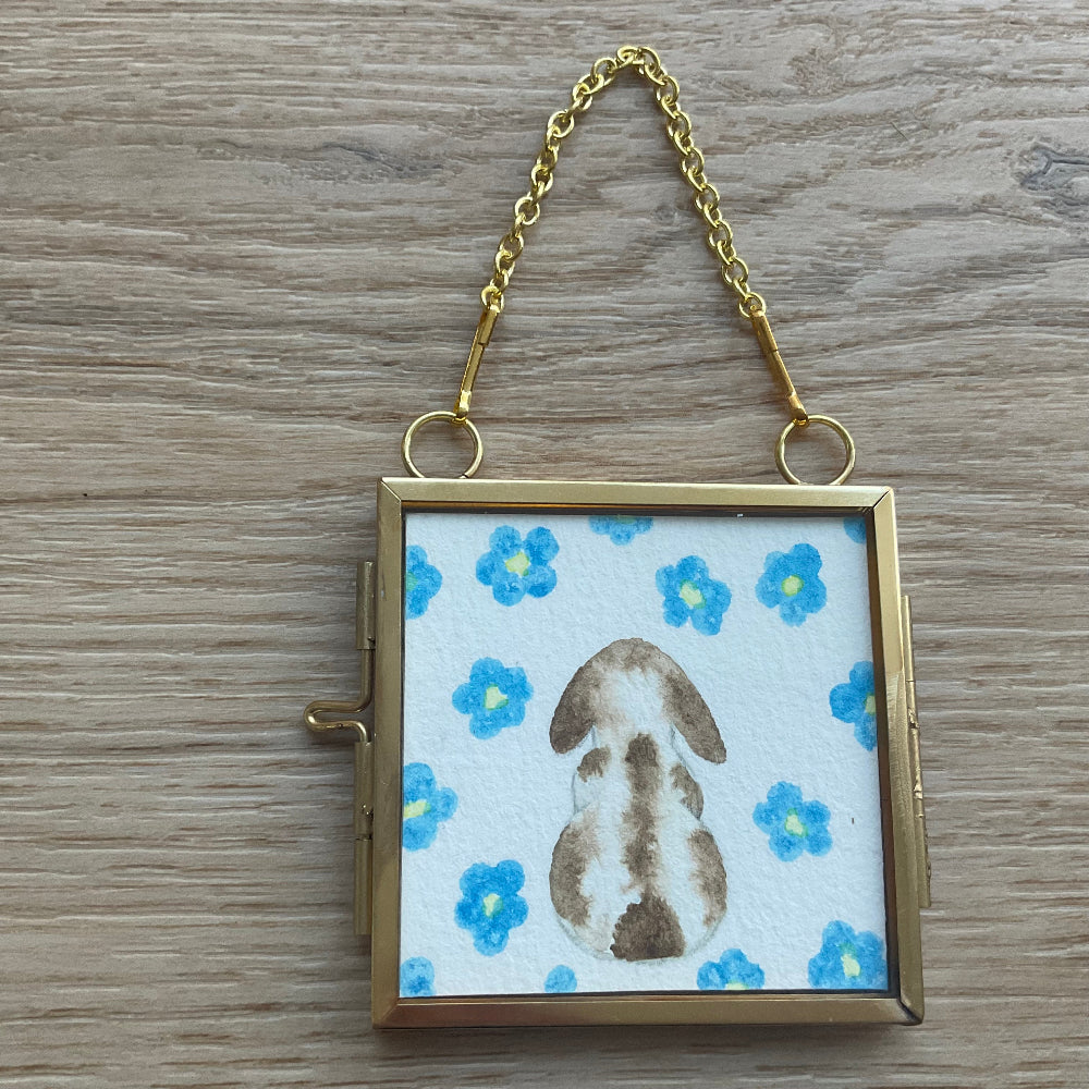 Original ‘Forgot Me Not’’ Hanging Decoration- Lop Bunny Rabbit Mini Artwork