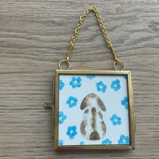 Original ‘Forgot Me Not’’ Hanging Decoration- Lop Bunny Rabbit Mini Artwork