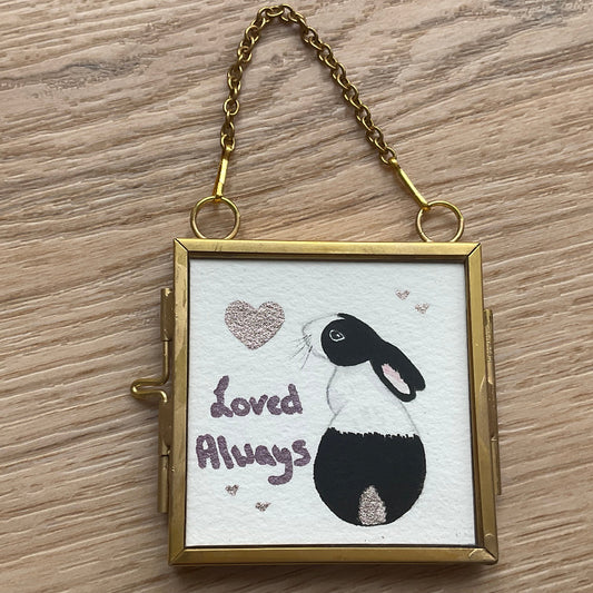 Original ‘Loved Always’ Hanging Decoration- Dutch Bunny Rabbit Mini Artwork