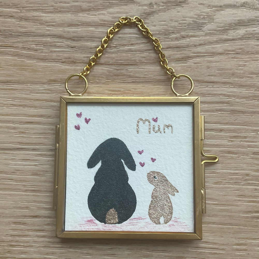 Original ‘Mum’ Hanging Decoration- Bunny Rabbit Mini Artwork