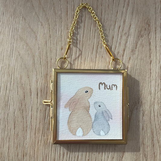 Original ‘Mum’ Hanging Decoration- Bunny Rabbit Mini Artwork