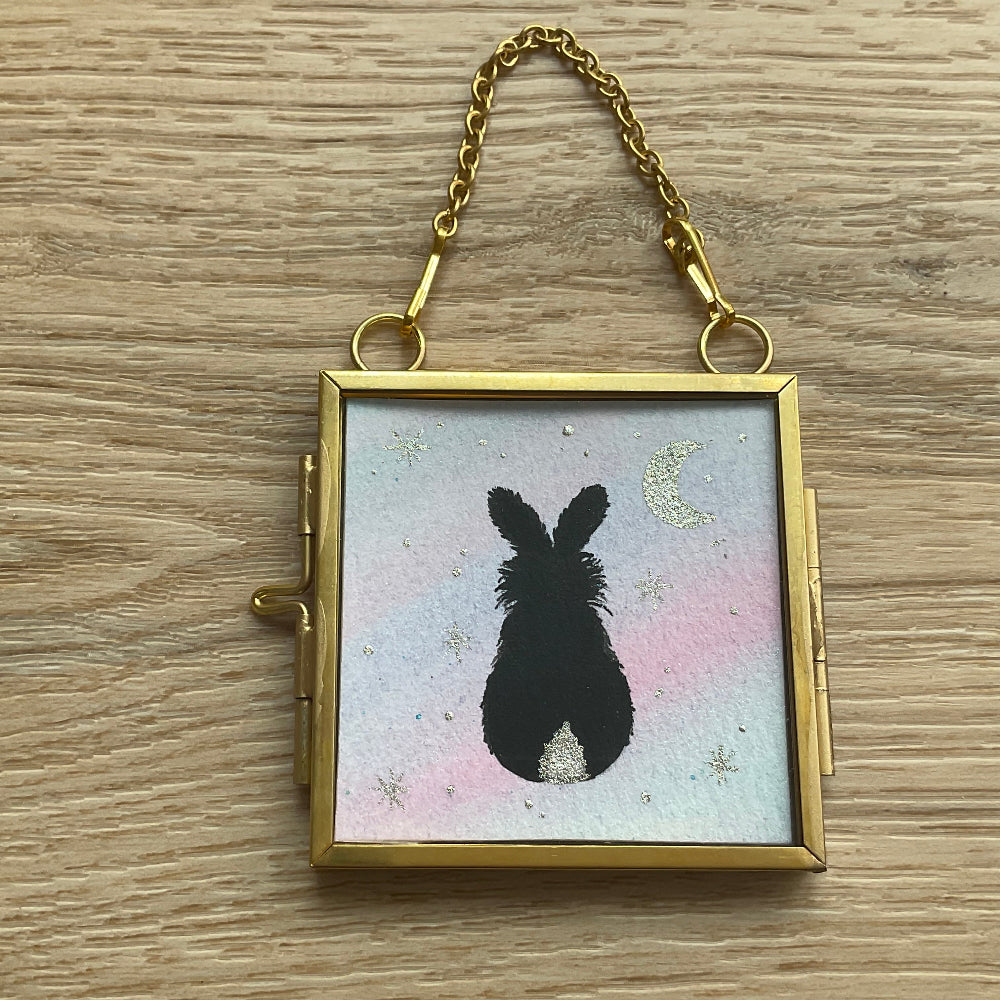 Original ‘Starlight’  Hanging Decoration- Lionhead Bunny Rabbit Mini Artwork