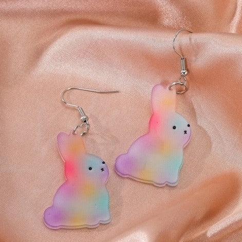 Rainbow Bunny Rabbit Earrings