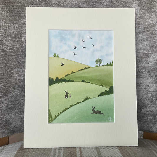 ‘Rolling Rabbit Hills’ - Original Watercolour Painting