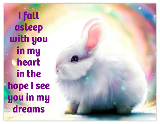 I Fall Asleep With You In My Heart Bunny Rabbit Fridge Magnet
