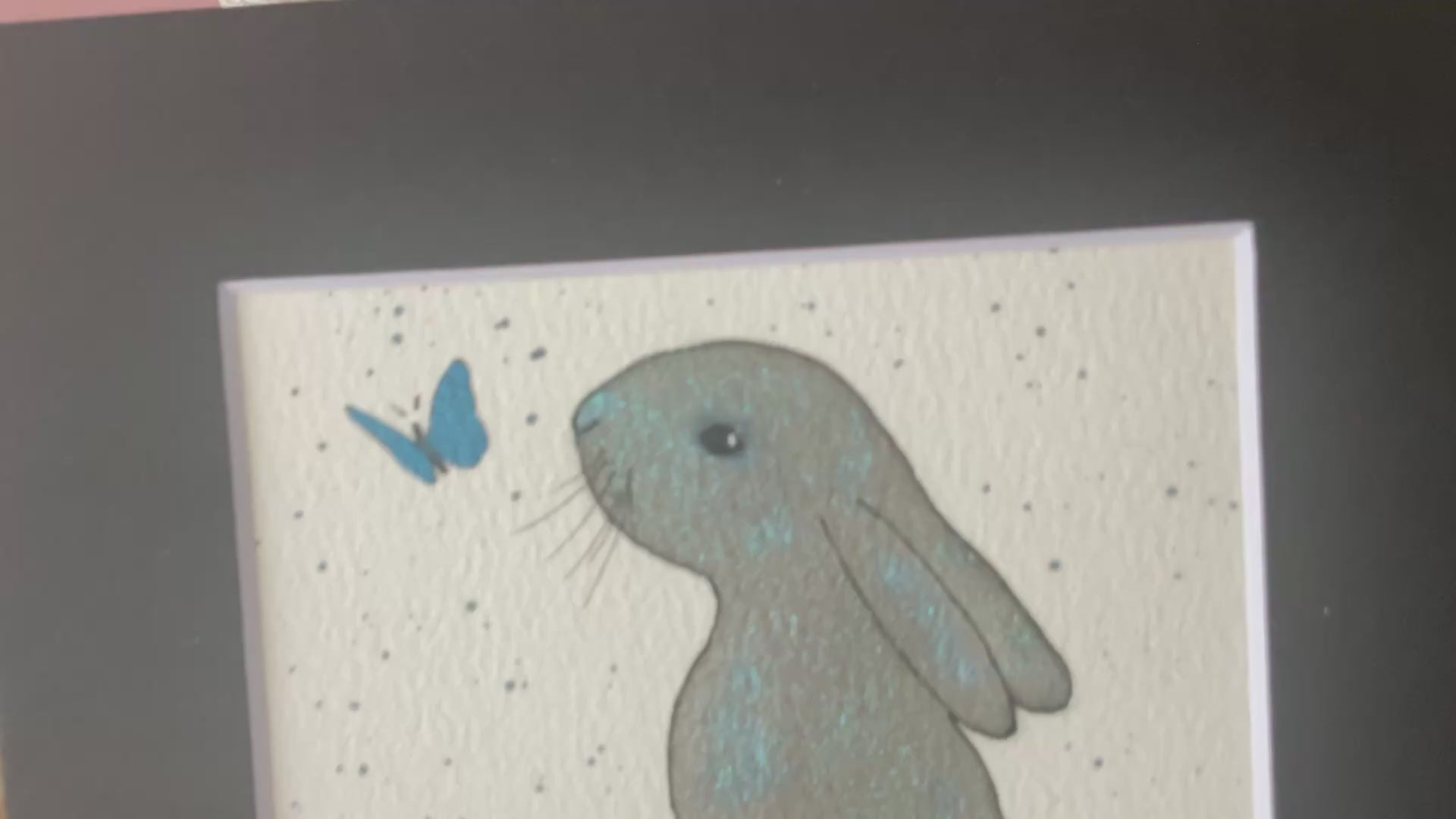 Video ‘Colourburst’ - Original Bunny Rabbit Watercolour Painting 4” x 4”