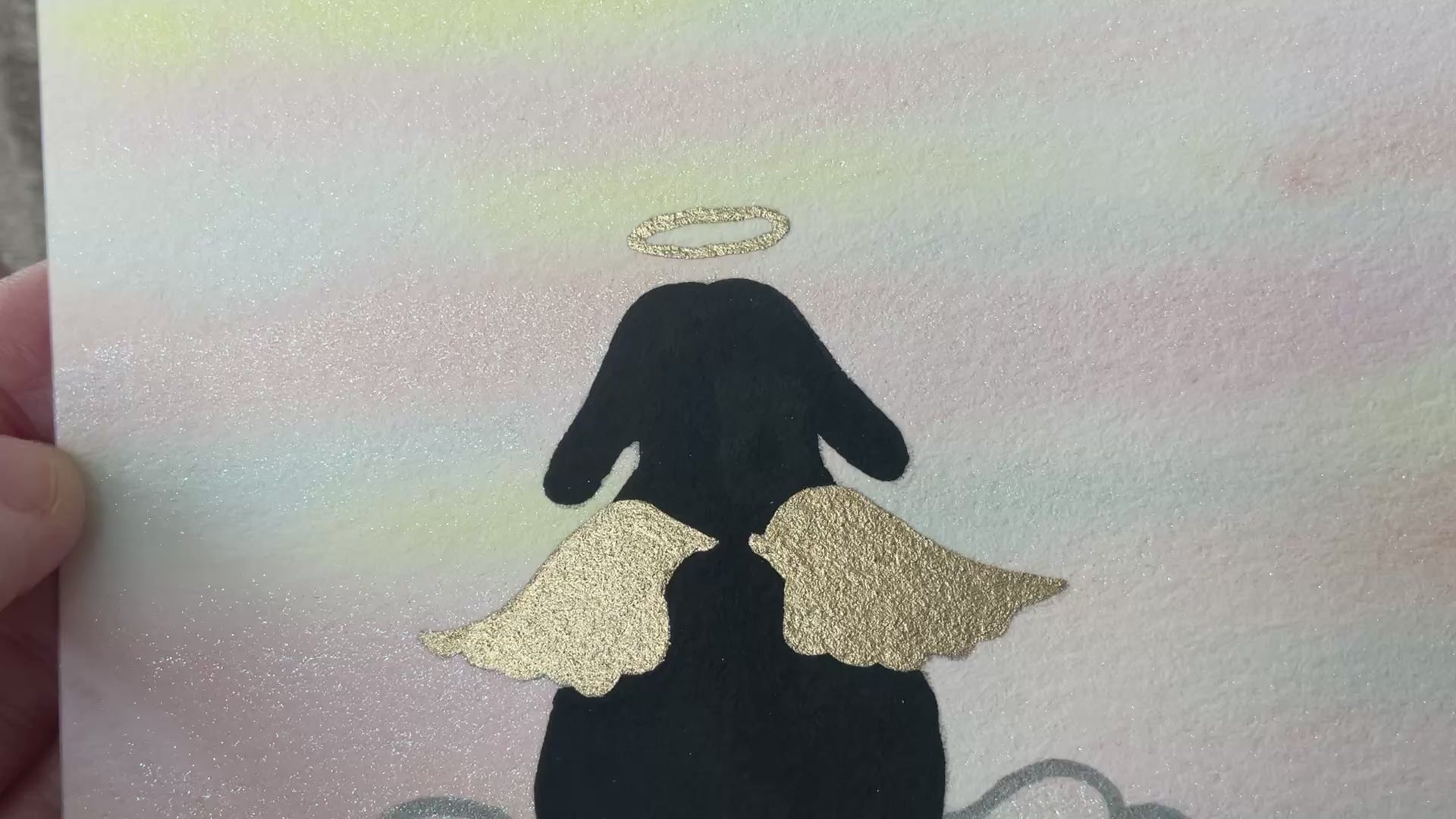 video ‘My Angel’ - Original Bunny Rabbit Memorial Watercolour Painting  4” x 4”
