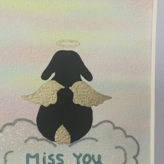 Video ‘Miss You’ - Original Lop Eared Bunny Rabbit Watercolour Painting  4” x 4”
