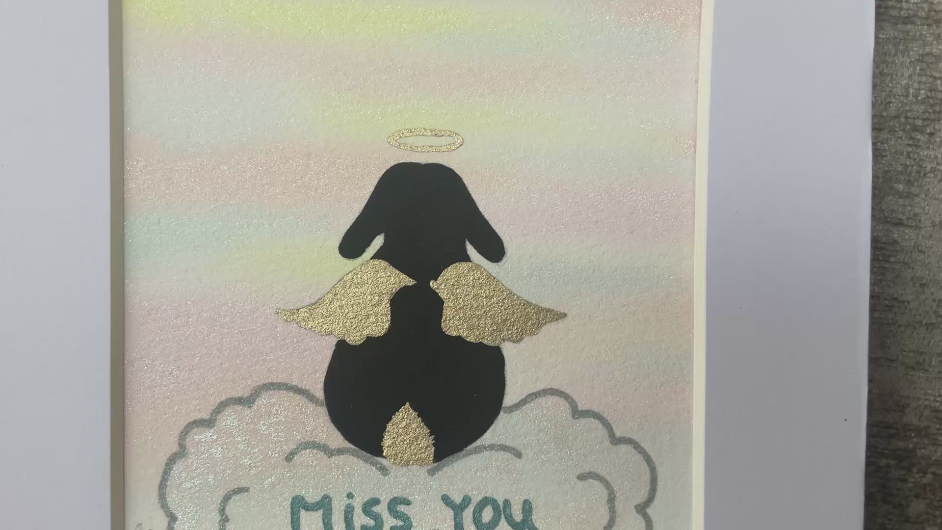 Video ‘Miss You’ - Original Lop Eared Bunny Rabbit Watercolour Painting  4” x 4”