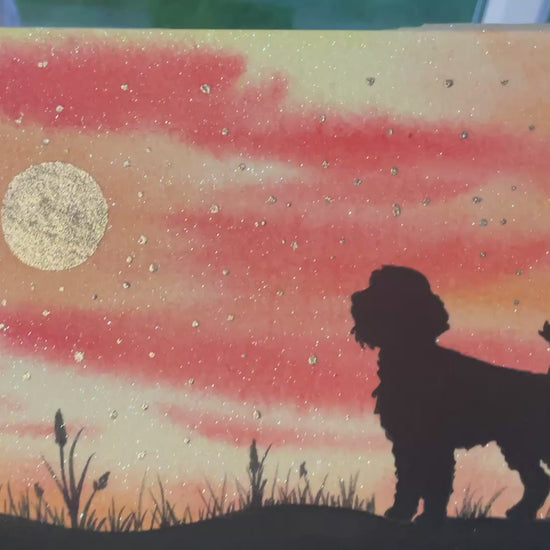 Video of dog silhouette painting 