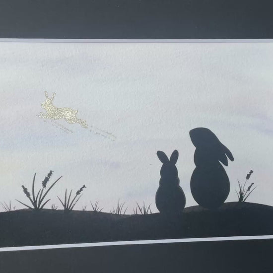 Video ‘Binky Free’ - Original Bunny Watercolour Painting  6” x 4”