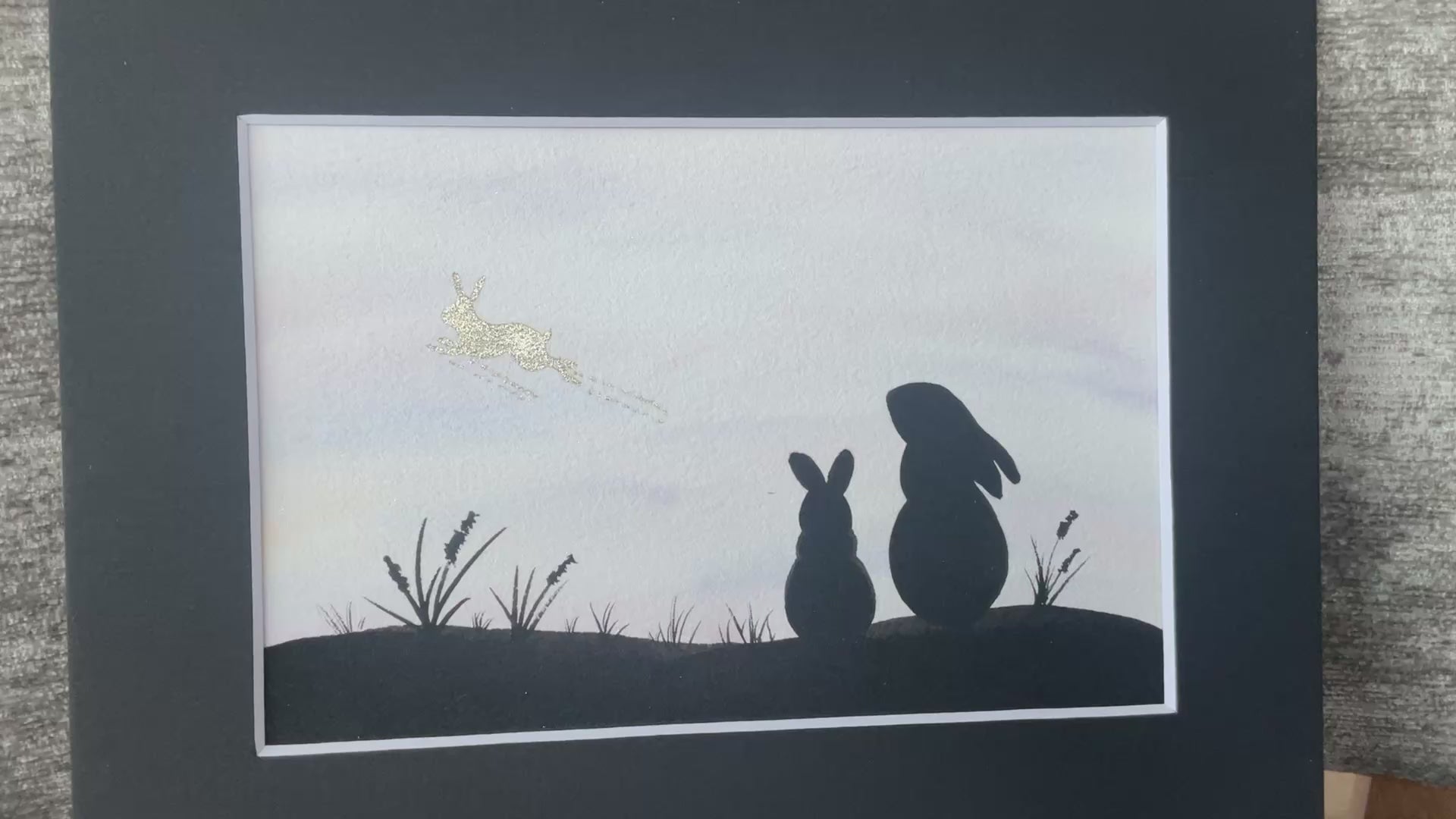 Video ‘Binky Free’ - Original Bunny Watercolour Painting  6” x 4”