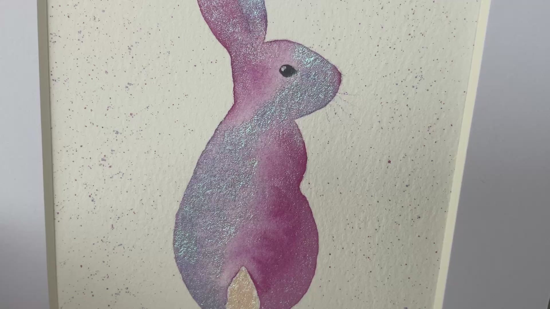 Video ‘Colourburst’ - Original Bunny Rabbit Watercolour Painting 4” x 4”