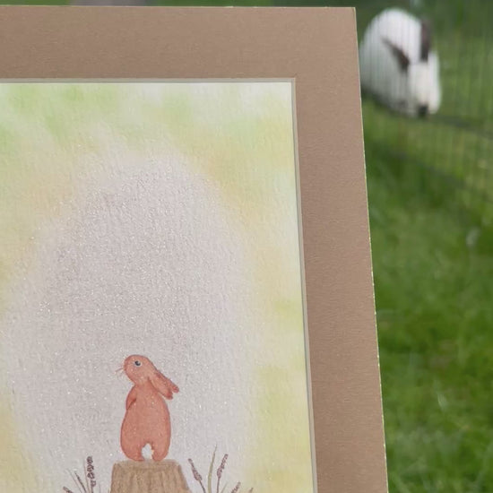 Video ‘Glimmers of Hope ’ - Original Bunny Rabbit Watercolour Painting  6” x 4”